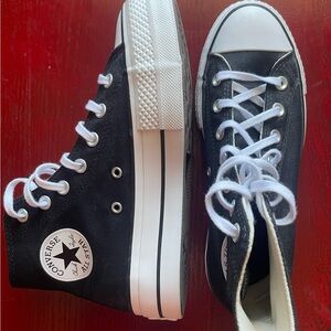 Black Platform Converse High-tops US 5.5